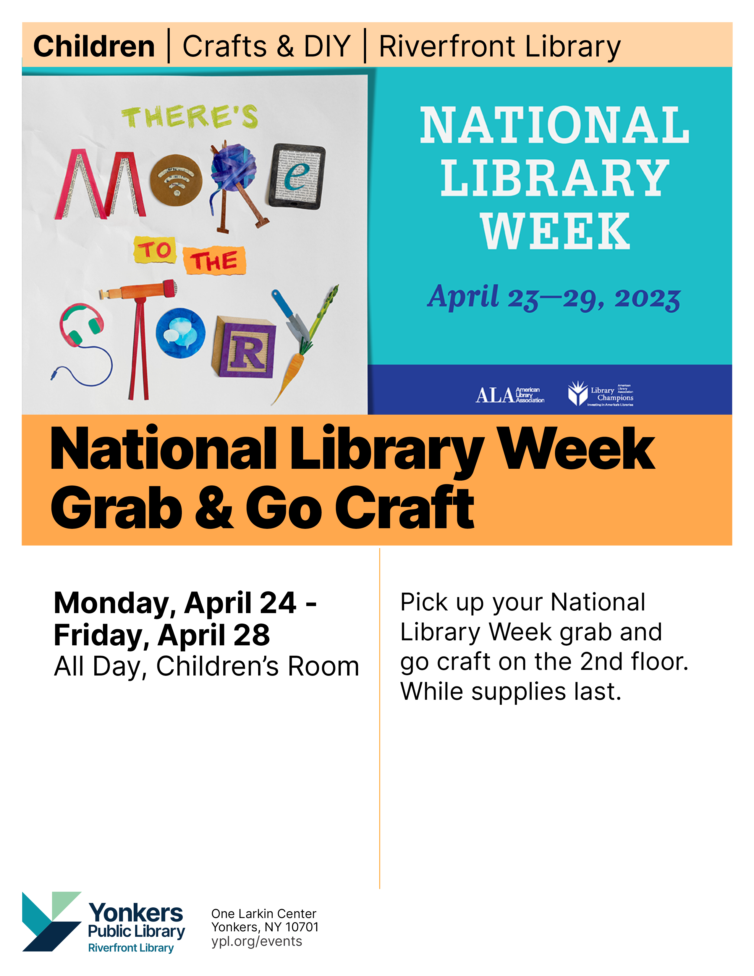 National Library Week Grab & Go Craft Yonkers Public Library